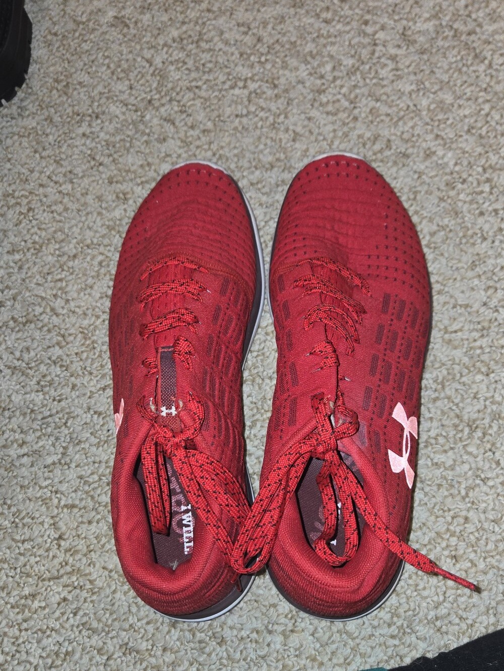 Under Armour Red Knit Athletic Sneakers